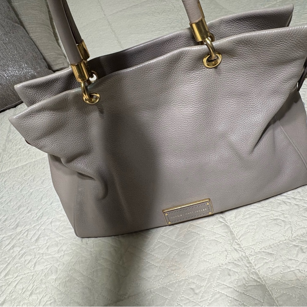 Marc by Marc Jacobs Taupe/gray Leather Tote Bag